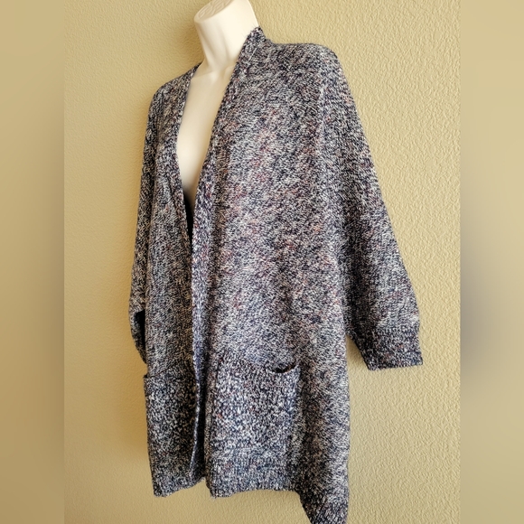 3/4 dolman sleeve multicolored open cardigan - Picture 2 of 4
